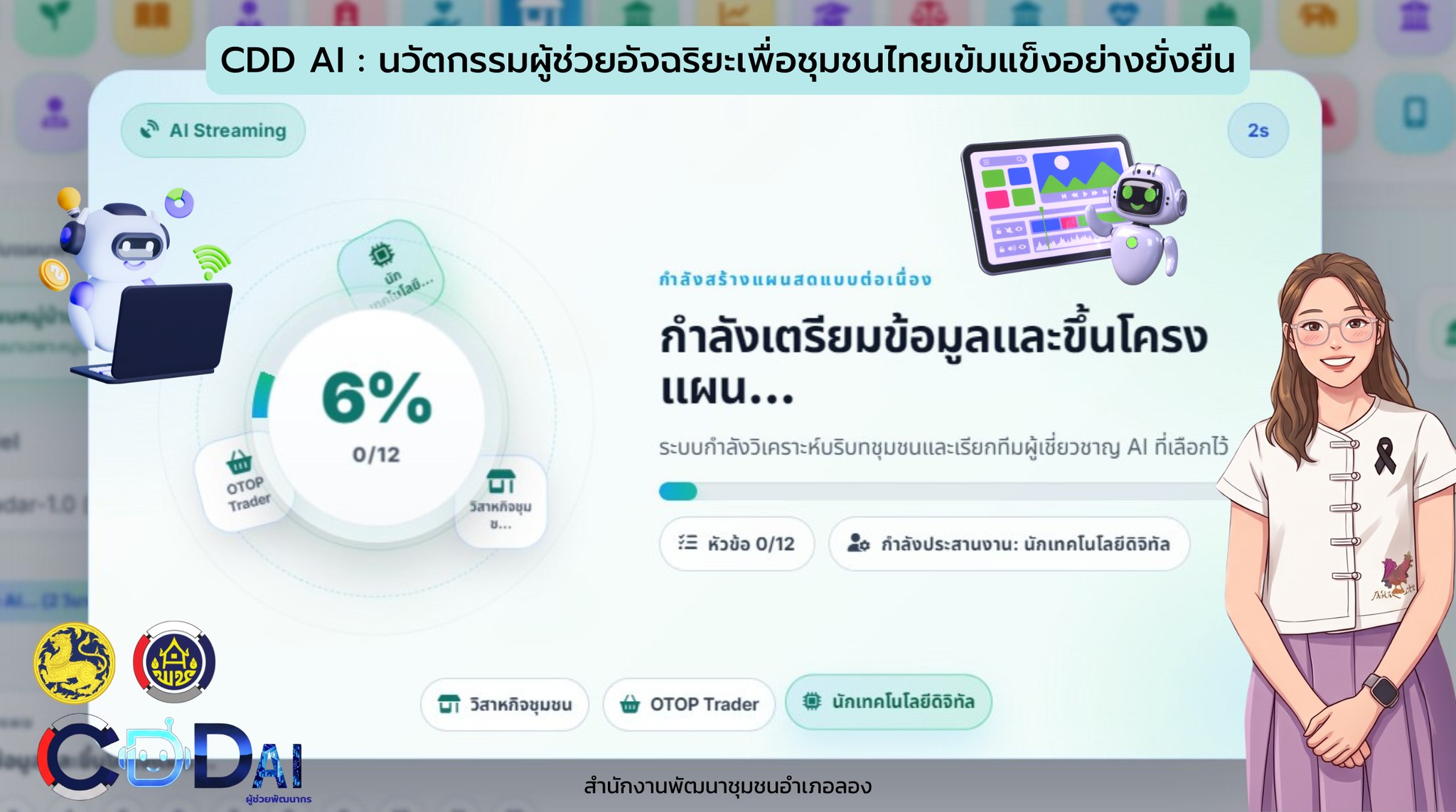 พช.ลอง ประชาสัมพันธ์ การใช้ CDD Ai ในการวางแผนการลงพื้นที่